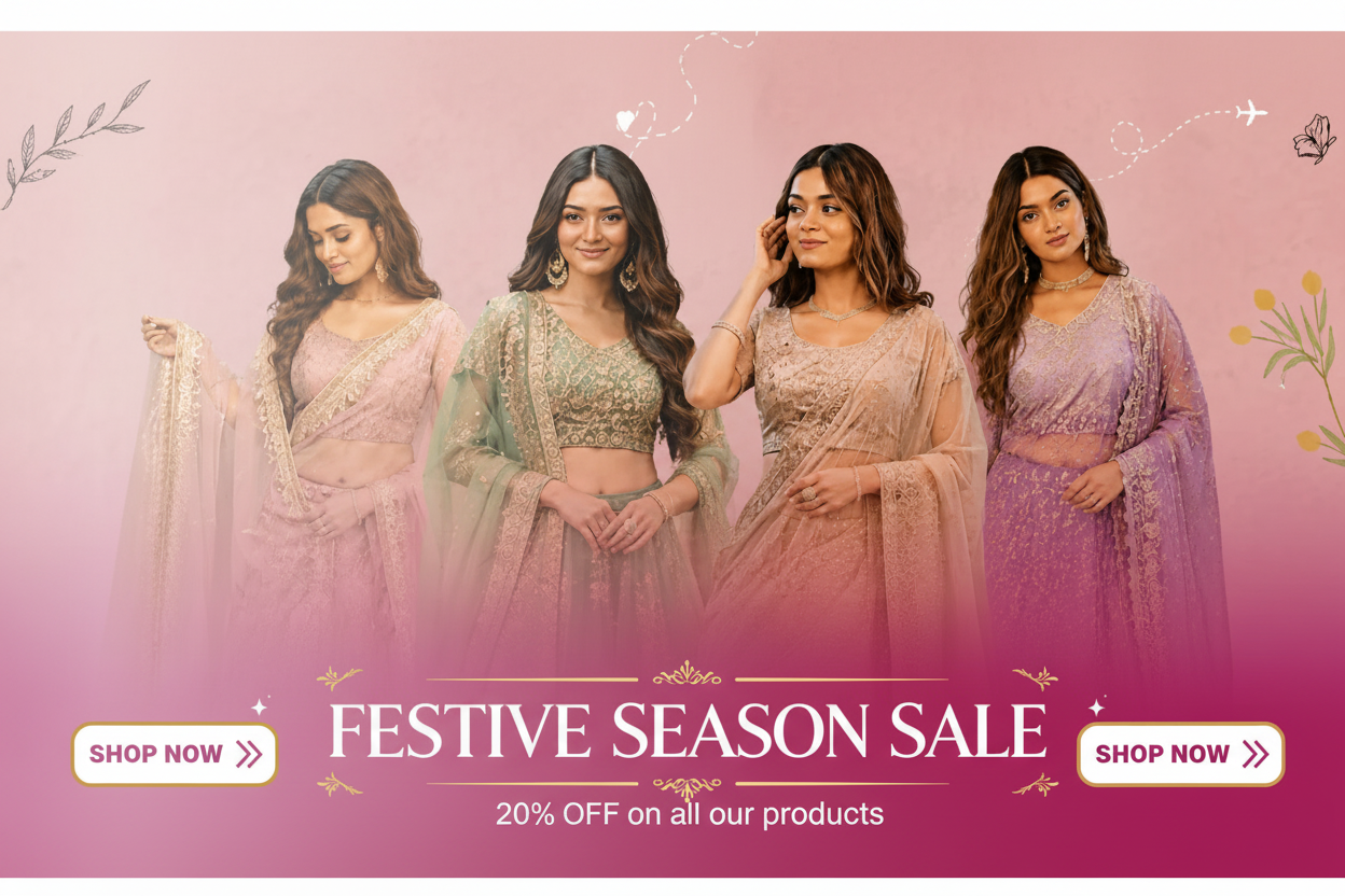 Festive Season Sale 20% OFF Desktop Banner